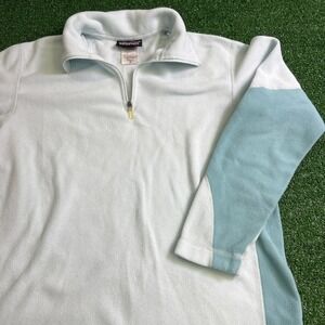 Vtg Patagonia Synchilla Light Blue 1/4 Zip Fleece Pullover Sweater Womens Medium